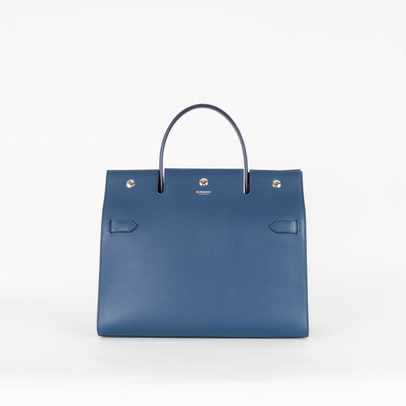 Burberry Navy Title Top Handle Tote