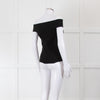 Anine Bing Black Stretch Jersey Off The Shoulder Top