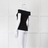 Anine Bing Black Stretch Jersey Off The Shoulder Top