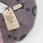 Gucci Grey & Pink Cashmere Logo Beanie