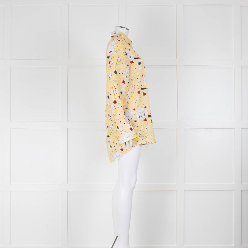 Victoria Victoria Beckham Yellow Jazz Print Blouse