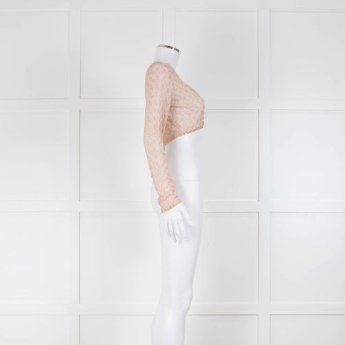 Missoni Pale Pink With Gold Knit Long Sleeve Top