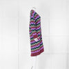 M By Missoni Purple Green Zig Zag Long Cardigan