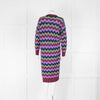 M By Missoni Purple Green Zig Zag Long Cardigan