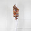 Henrik Vibskov Brown Rust Yellow Intarsia-Knit Short Sweater