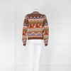 Henrik Vibskov Brown Rust Yellow Intarsia-Knit Short Sweater