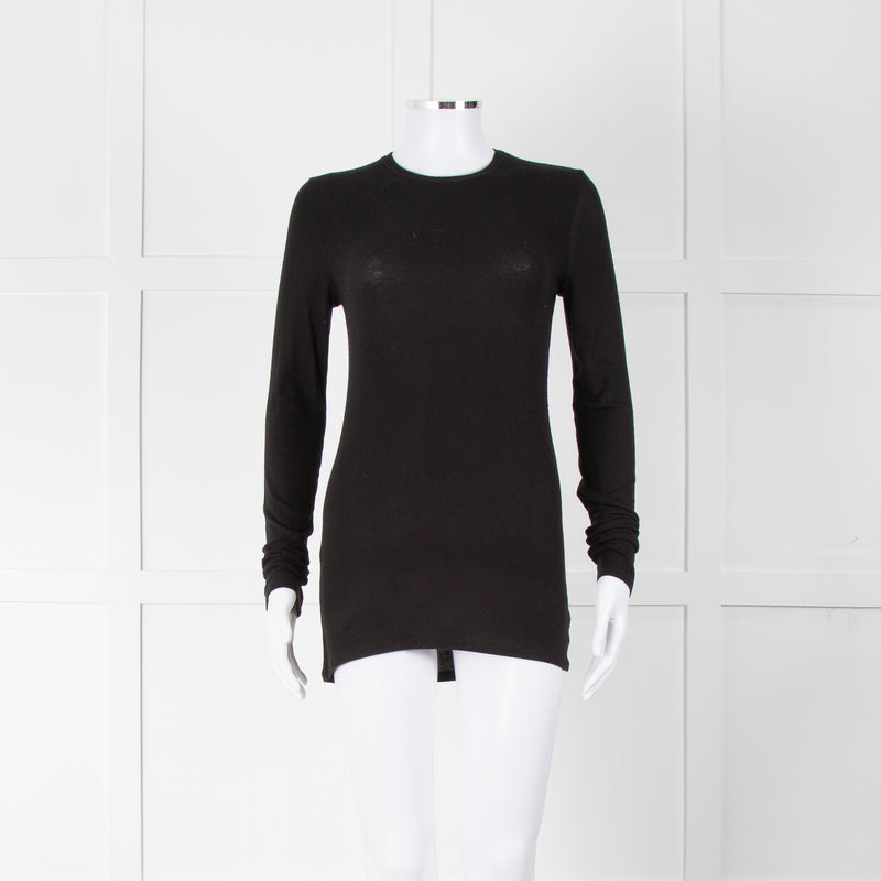 ATM Black Ribbed Long Sleeve T-Shirt