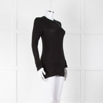 ATM Black Ribbed Long Sleeve T-Shirt