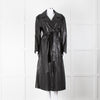 Envelope1976 Black Leather Trench with Belted Waist