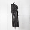 Envelope1976 Black Leather Trench with Belted Waist