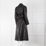 Envelope1976 Black Leather Trench with Belted Waist