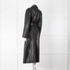 Envelope1976 Black Leather Trench with Belted Waist