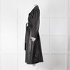 Envelope1976 Black Leather Trench with Belted Waist