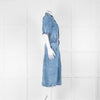 Donna Ida x Fran Bacon Denim Frilled Midi Dress