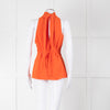 Tove Orange Draped Sleeveless Top