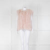 Yves Salomon Pink Feather With Silk Lining Gilet