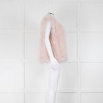 Yves Salomon Pink Feather With Silk Lining Gilet