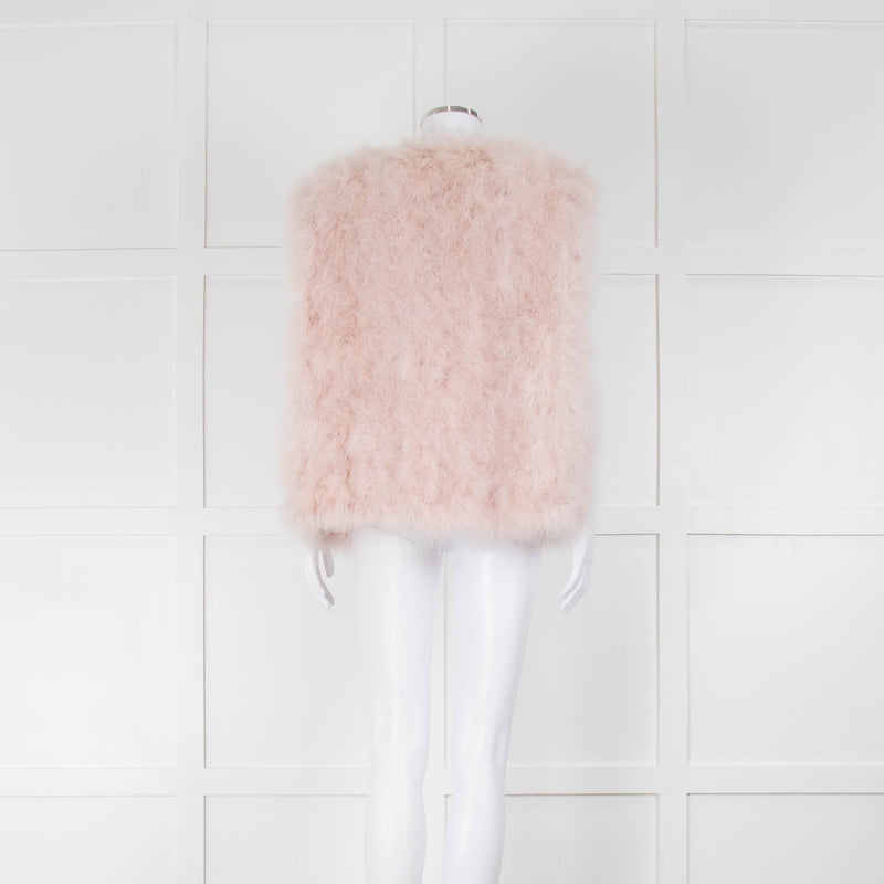 Yves Salomon Pink Feather With Silk Lining Gilet