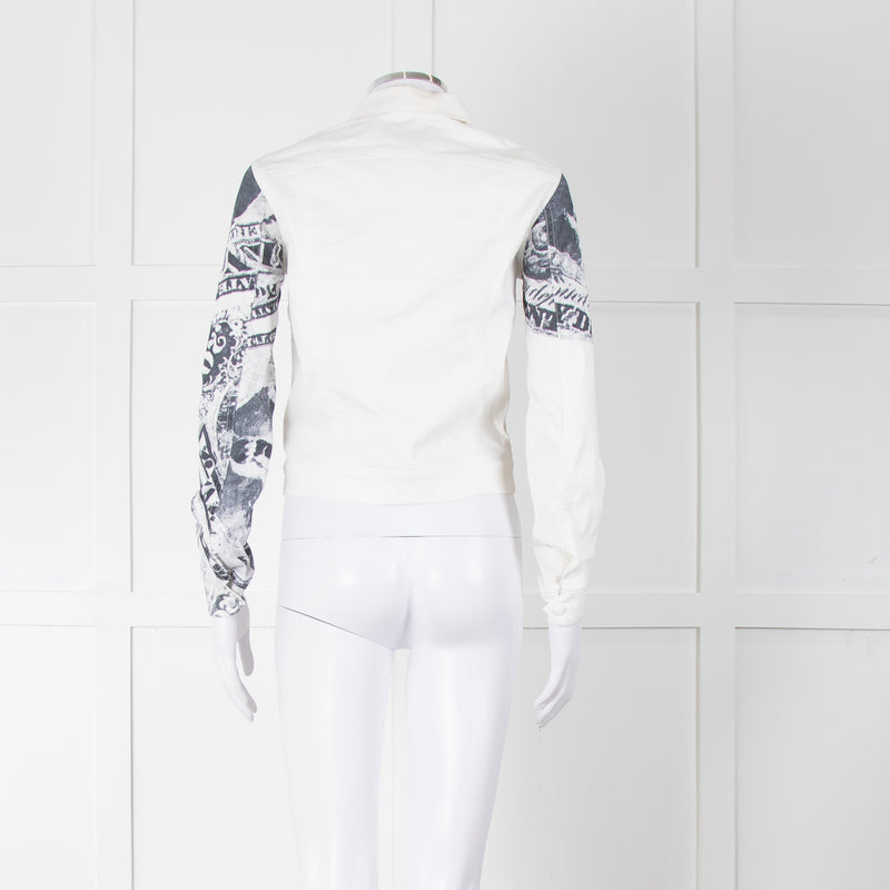 Acne Studios White Money Print Denim Jacket