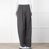 Victoria Beckham Grey Herringbone Pinstripe Carrot Shape Trousers