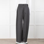 Victoria Beckham Grey Herringbone Pinstripe Carrot Shape Trousers