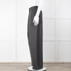 Victoria Beckham Grey Herringbone Pinstripe Carrot Shape Trousers