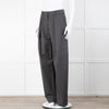 Victoria Beckham Grey Herringbone Pinstripe Carrot Shape Trousers