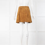 Etoile Isabel Marant Tan Suede Press Stud Mini Skirt