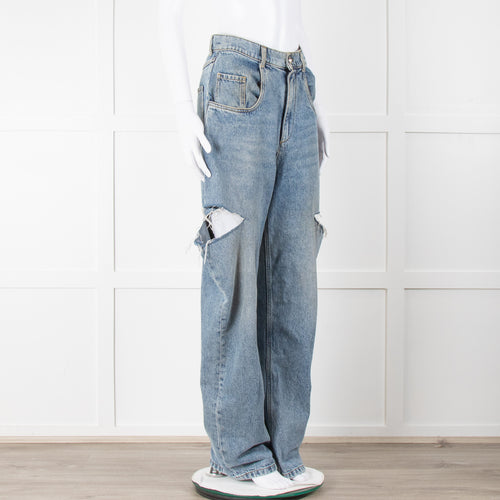 Maison Margiela Blue Denim Slash Leg Jeans