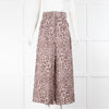 Zimmerman Pale Pink Animal Print Belted Wide Leg Trousers