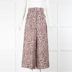 Zimmerman Pale Pink Animal Print Belted Wide Leg Trousers