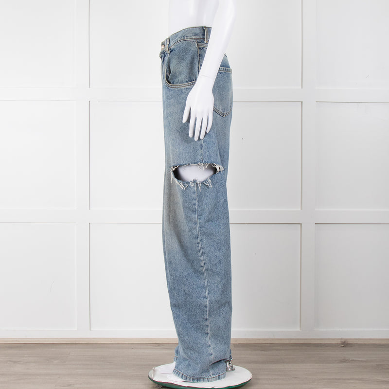 Maison Margiela Blue Denim Slash Leg Jeans