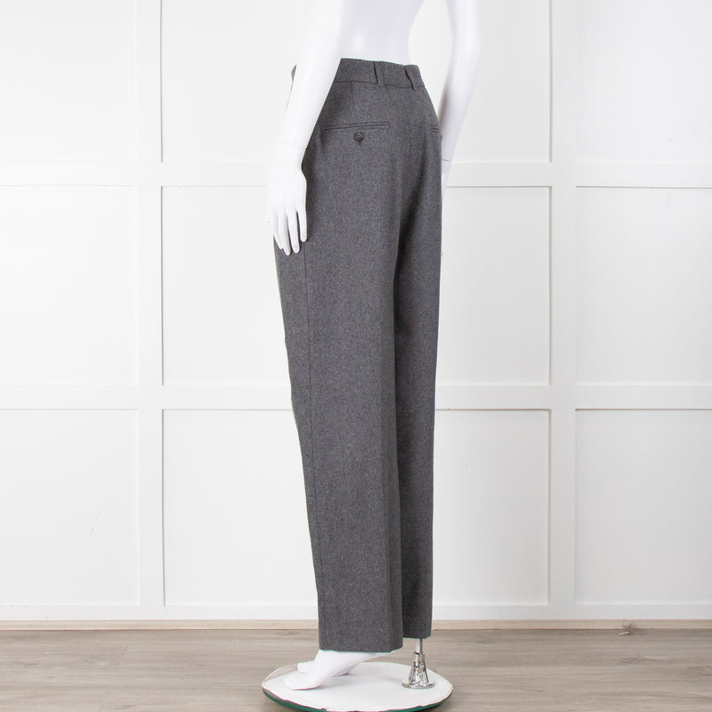 Toteme Grey Wool Mix Tailored Trousers