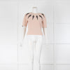 Alexander McQueen Pink Short Sleeve Top With Black Chevrons On Front