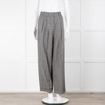 LilySilk Grey Prince of Wales Cuffed Tailored Trousers