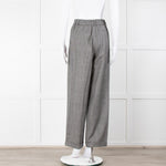 LilySilk Grey Prince of Wales Cuffed Tailored Trousers