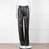 Anine Bing Black Faux Leather Trousers