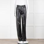 Anine Bing Black Faux Leather Trousers