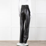 Anine Bing Black Faux Leather Trousers