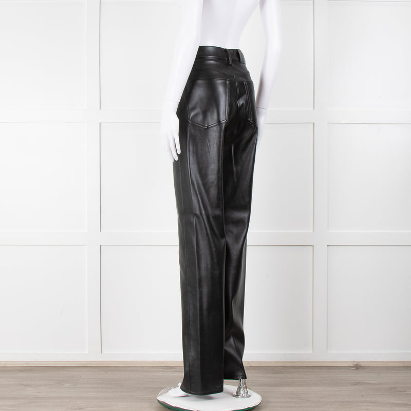 Anine Bing Black Faux Leather Trousers