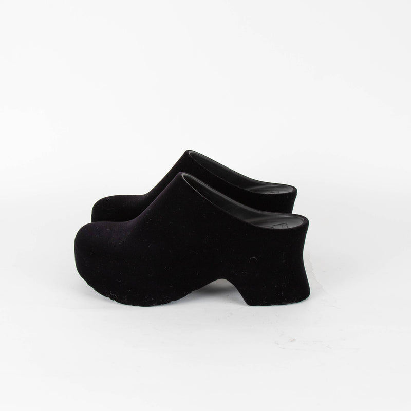 Loewe Black Terra Foam Flocked Rubber Clogs