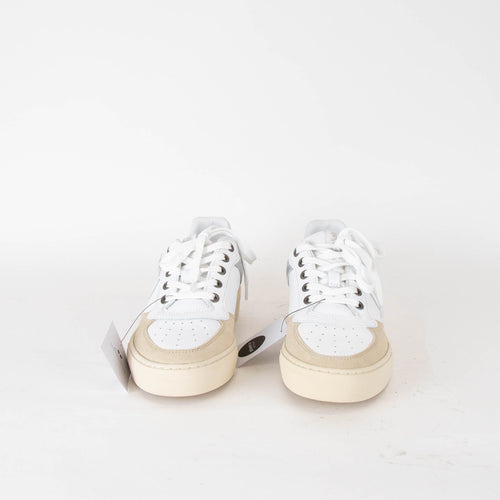 ba&sh White Leather Low Crush Trainers