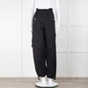 Dion Lee Black Frayed Waistband Cargo Trousers