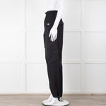 Dion Lee Black Frayed Waistband Cargo Trousers