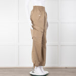 Dion Lee Beige Frayed Waistband Cargo Trousers