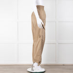 Dion Lee Beige Frayed Waistband Cargo Trousers