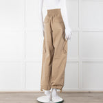 Dion Lee Beige Frayed Waistband Cargo Trousers