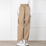 Dion Lee Beige Frayed Waistband Cargo Trousers