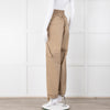 Dion Lee Beige Frayed Waistband Cargo Trousers