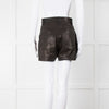 IRO Black Leather High Waist Shorts